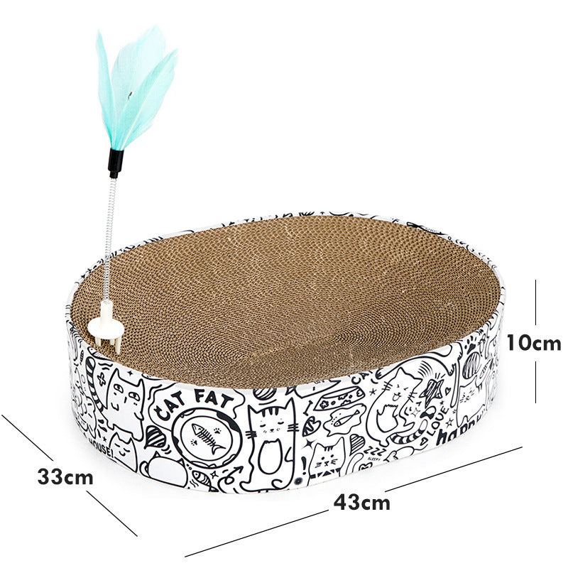 Oval Cat Scratcher Nest – Corrugated Cardboard Toy
