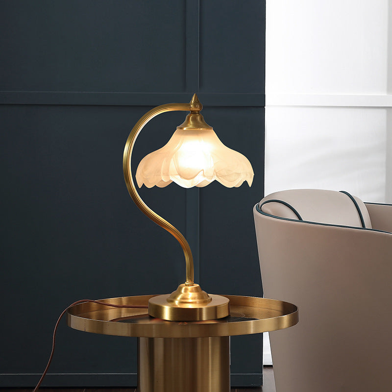 Copper & Glass Pendant Light Lamp - Bedroom Bedside Lamp