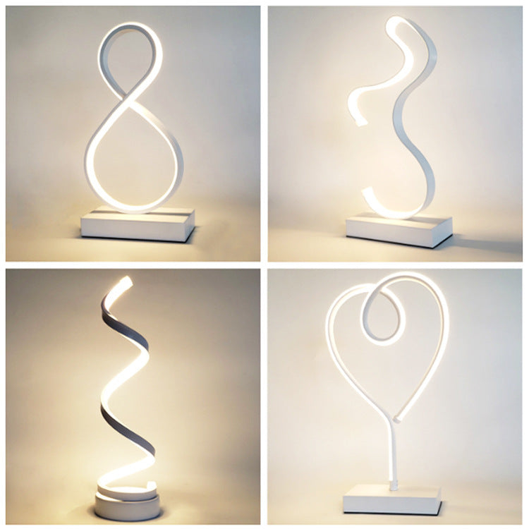 Sculptural LED Bedroom Bedside Table Lamp - Multi Color design