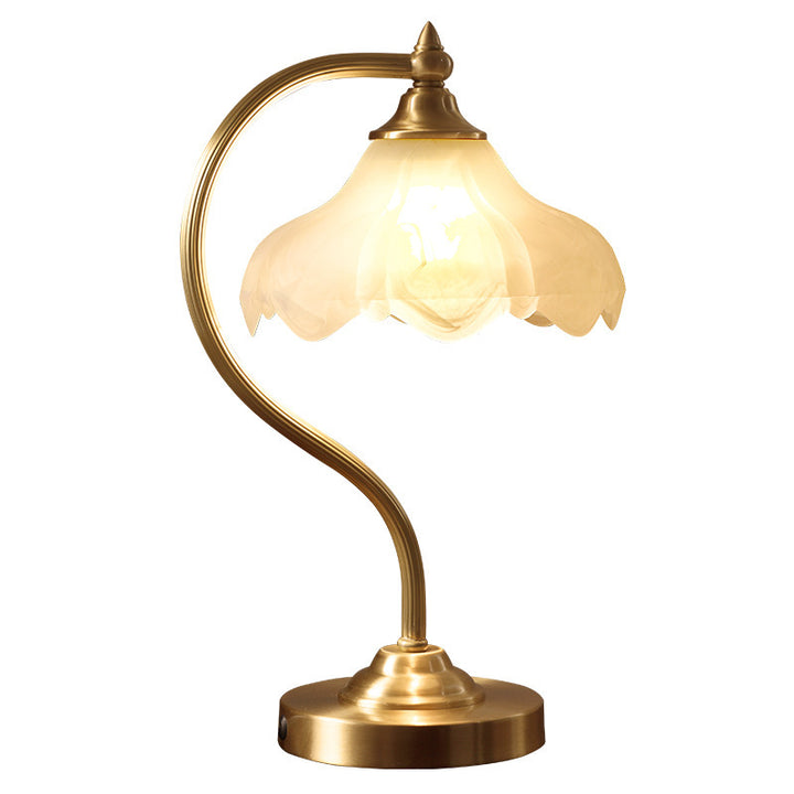 Copper & Glass Pendant Light Lamp - Bedroom Bedside Lamp