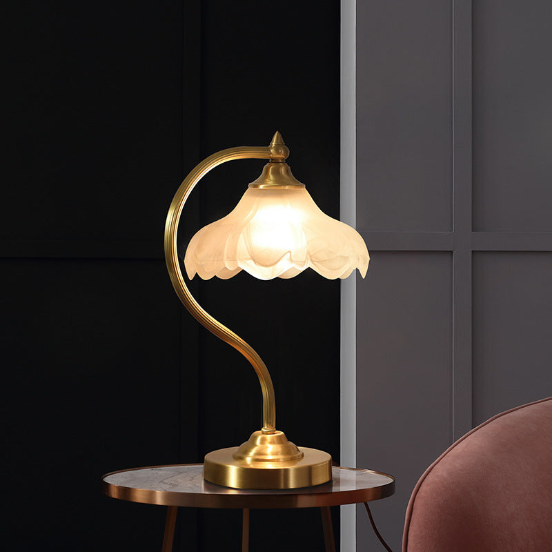 Copper & Glass Pendant Light Lamp - Bedroom Bedside Lamp
