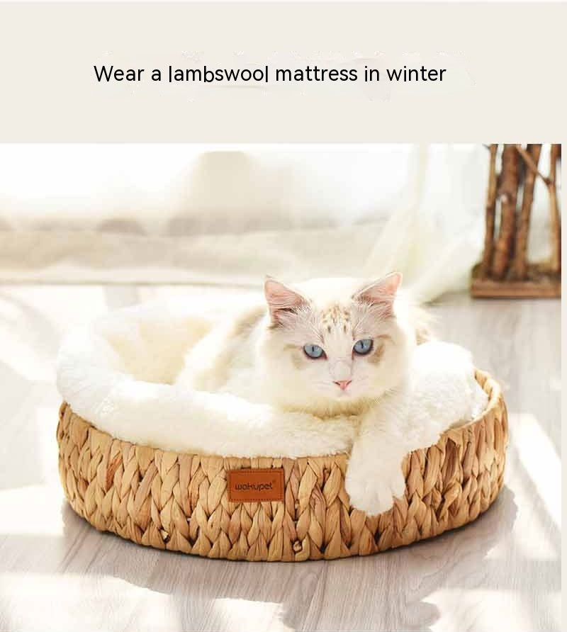 Cat Scratch Board Winter Rattan Warm Cat Nest
