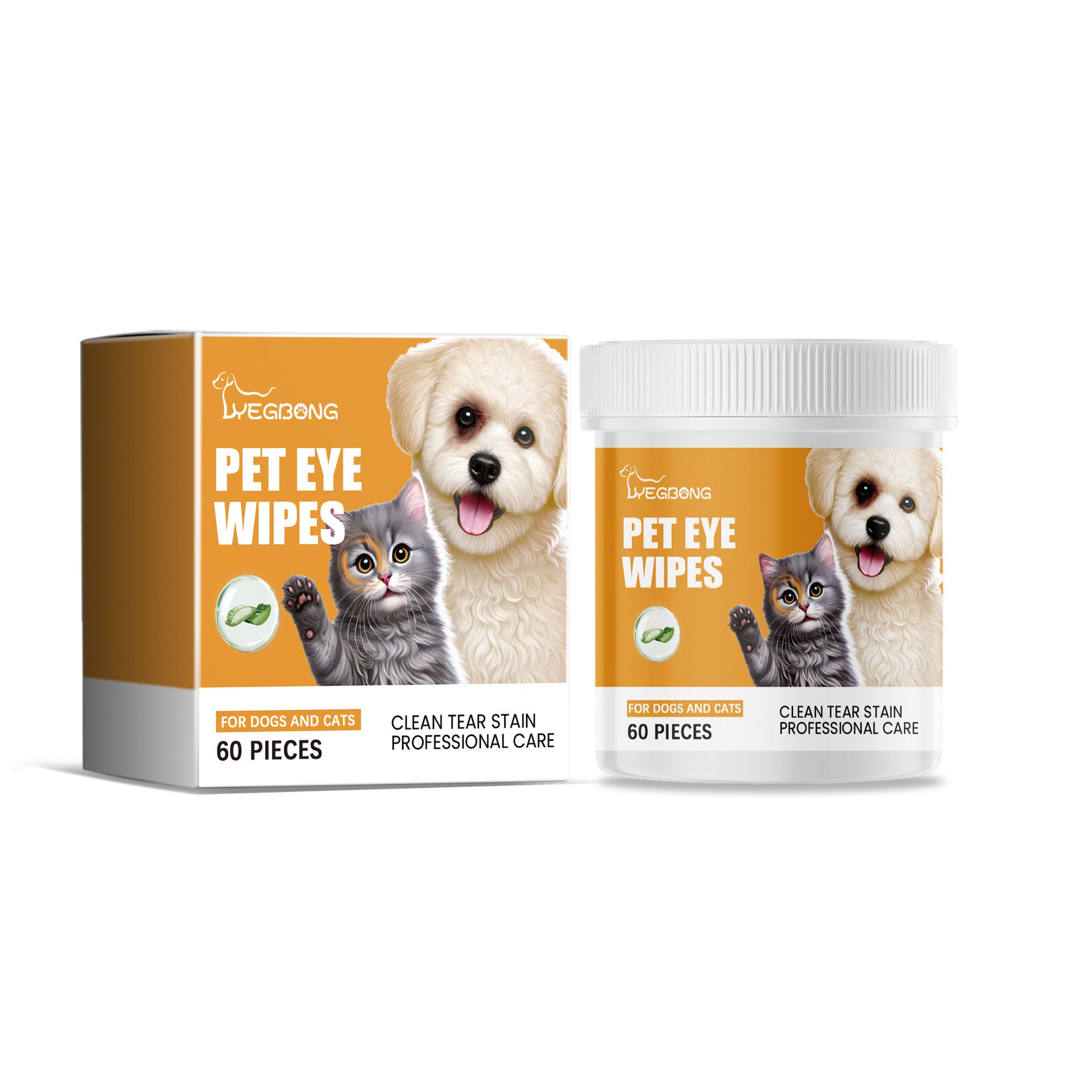 Yegbong Pet Eye Cleaning Wipes - Safe for Dogs and Cats