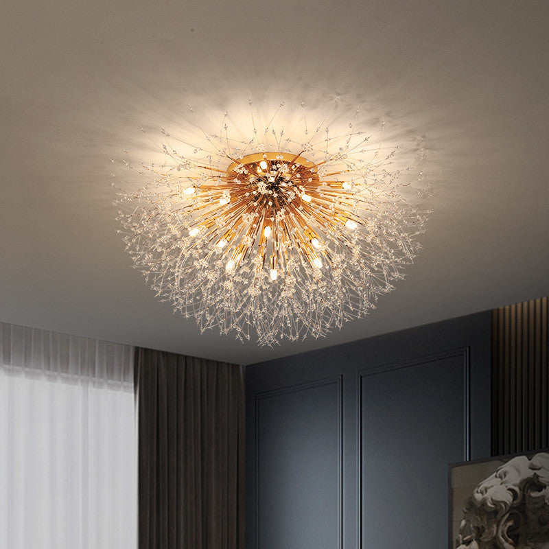 Dandelion Crystal Ceiling Lamp – Elegant Bedroom Light