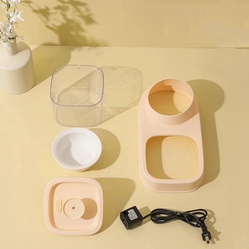 2-in-1 Pet Feeder and Drinker – Auto Water Dispenser and Food Divider