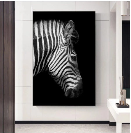 Black & White Zebra Print – Canvas Wall Art for the Home