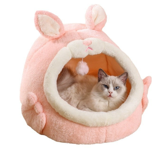 Bejirog Cat House – Pink Bunny Nest for Warmth & Rest