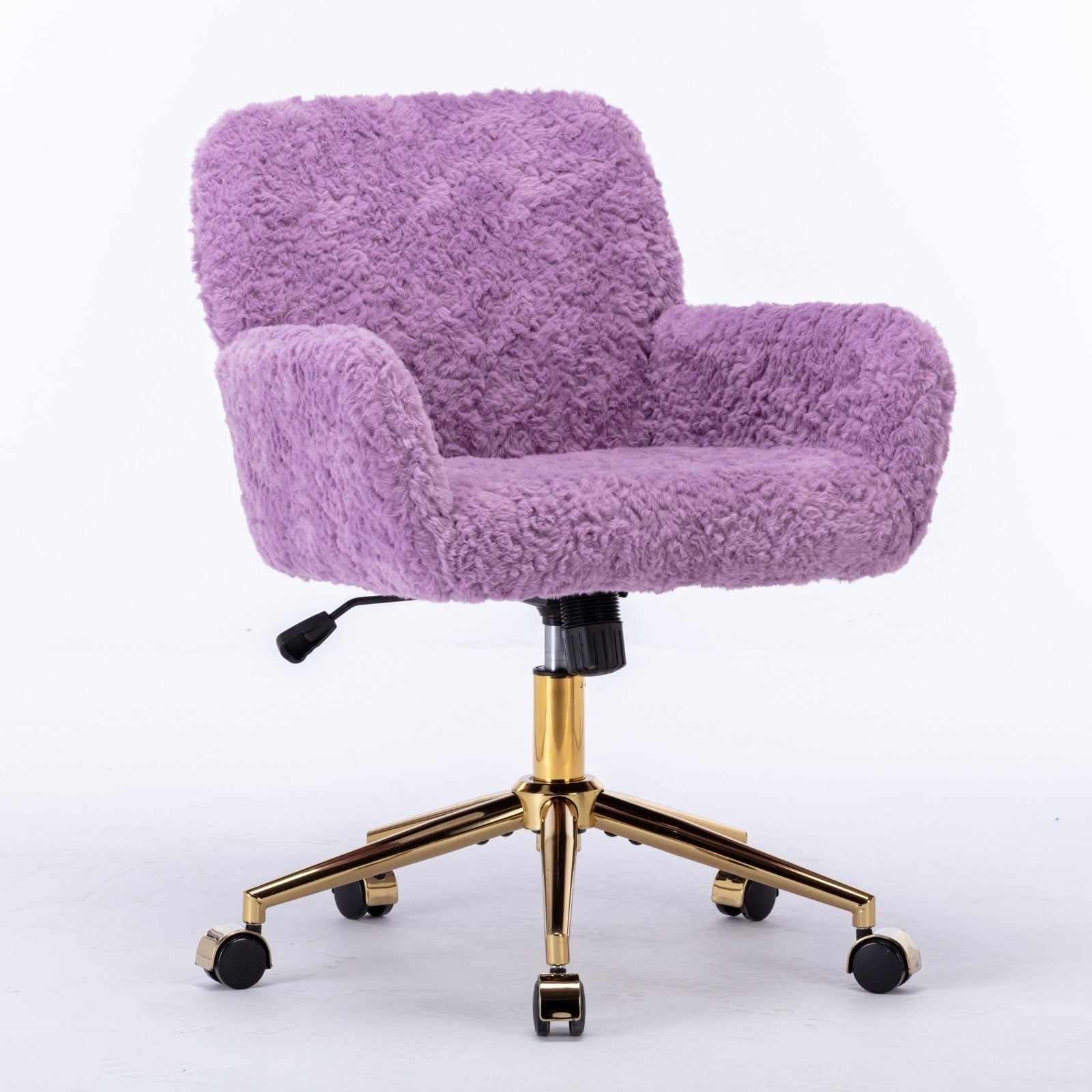 A&A Velvet Office Chair – With Artificial Rabbit Hairs & Gold Base