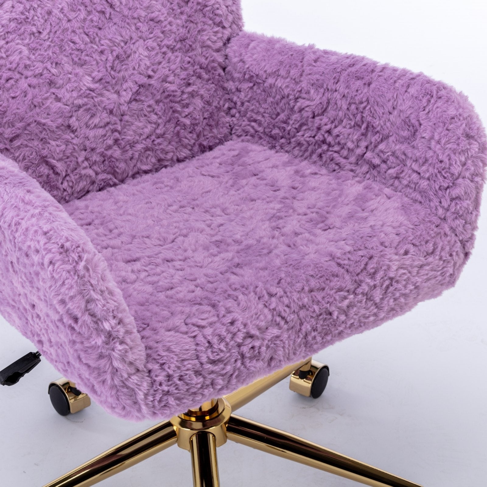 A&A Velvet Office Chair – With Artificial Rabbit Hairs & Gold Base