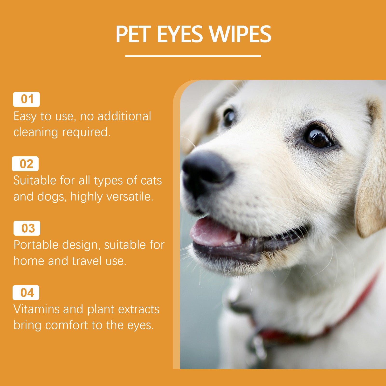 Yegbong Pet Eye Cleaning Wipes - Safe for Dogs and Cats