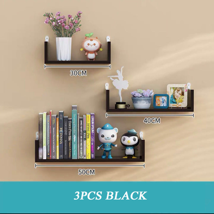 Wooden Wall Display – Hanging Shelves for Living Room Decor
