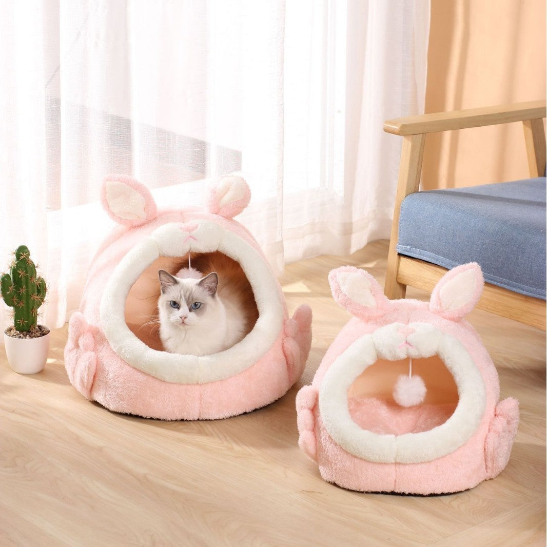 Bejirog Cat House – Pink Bunny Nest for Warmth & Rest