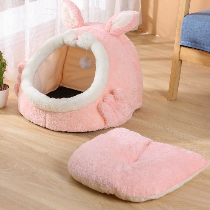 Bejirog Cat House – Pink Bunny Nest for Warmth & Rest