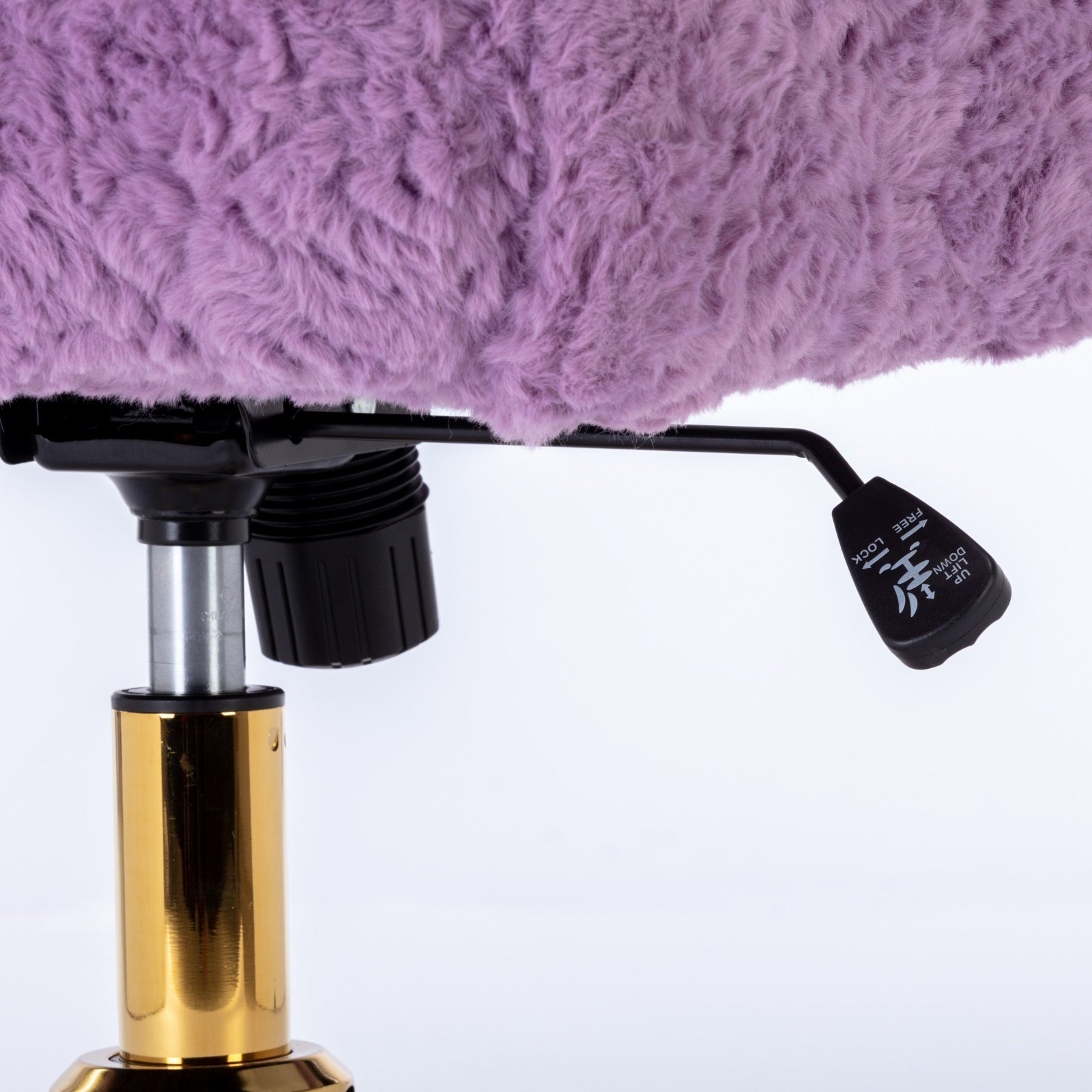 A&A Velvet Office Chair – With Artificial Rabbit Hairs & Gold Base