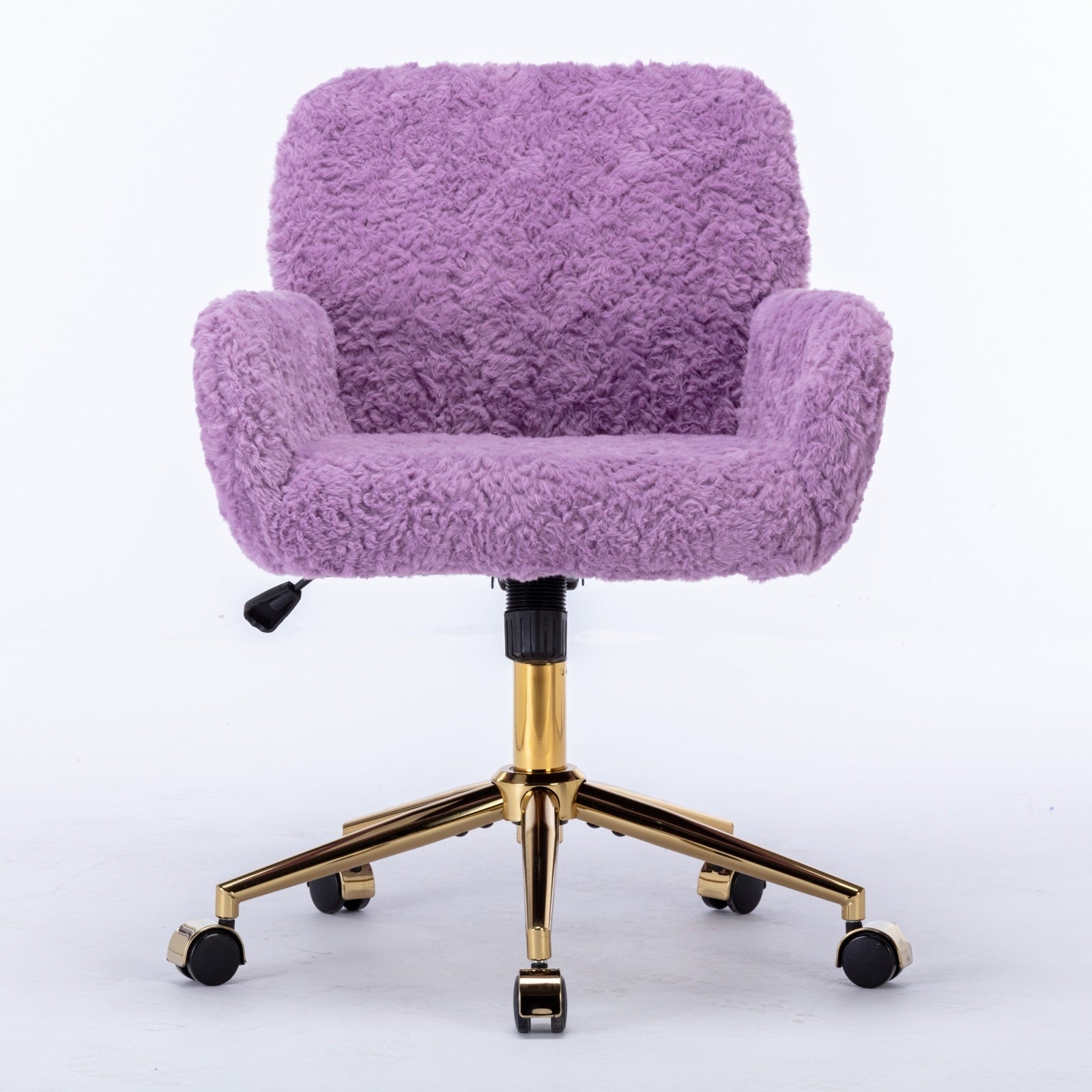 A&A Velvet Office Chair – With Artificial Rabbit Hairs & Gold Base