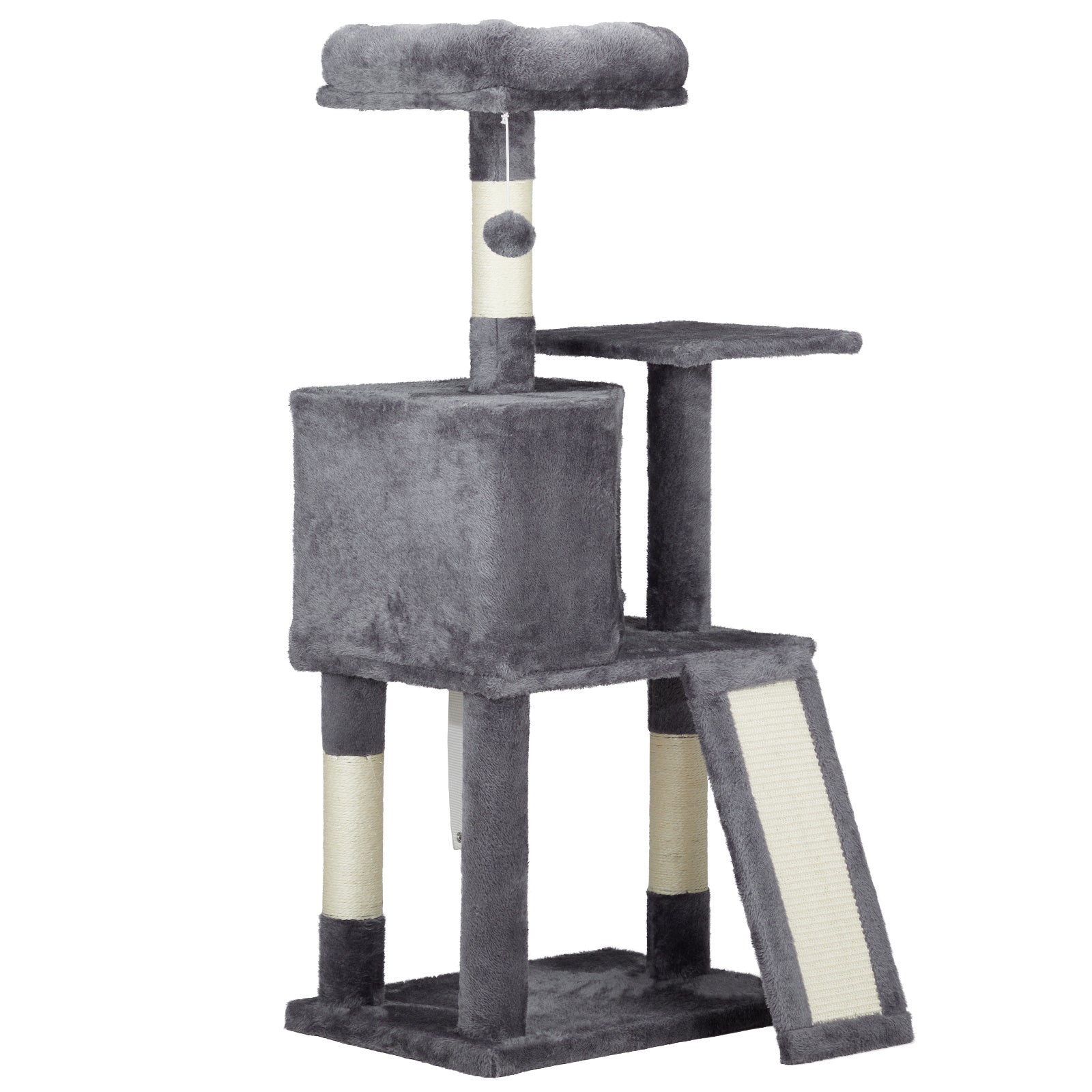 Dark Grey Cat Tree – 47" Trapezoid Climber & House