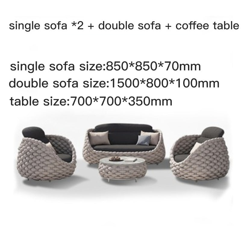 Outdoor Patio Lounge Set – Sofa & Coffee Table Combo Set