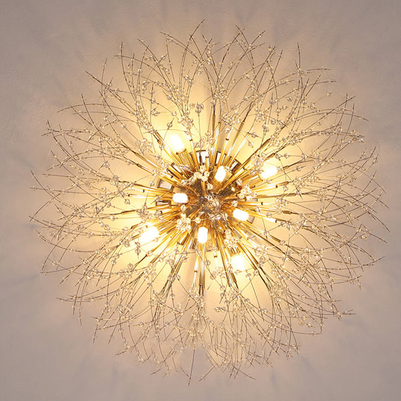 Dandelion Crystal Ceiling Lamp – Elegant Bedroom Light